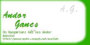 andor gancs business card